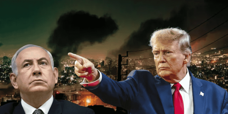 Donald Trump y Netanyahu con Teherán ardiendo de fondo